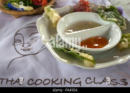 École de cuisine thaï Amita. Bangkok. La Thaïlande. Amita de cuisine Thaïe est situé dans le paysage de la rivière Chao Phraya, Banque D'Images