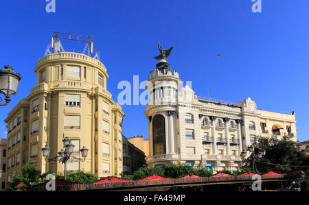 Union européenne et de l'édifice 1926 Phoenix, architecte Benjamin Gutierrez Prieto, Plaza Tendillas, Cordoue, Espagne Banque D'Images