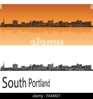 South Portland, en fond orange en fichier vectoriel éditable Banque D'Images