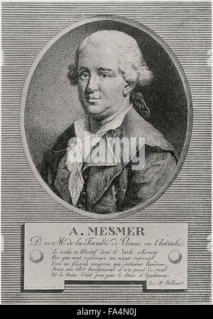 Franz Anton Mesmer (1734-1815), médecin allemand et théoricien sur le magnétisme animal ou magnétisme, l'illustration du livre de "Cagliostro, Splendeurs et misères d'un maître de la magie", Chapman and Hall LTD, W.R.H. Trowbridge, 1910 Banque D'Images