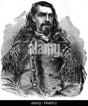 "Le célèbre Buffalo Bill Scout", William Frederick Cody (1846-1917), par l'artiste John Reuben Chapin, 1870, Livre des illustrations de "horreurs indien ou les massacres de la hommes rouge", par Henry Davenport Northrop, 1891 Banque D'Images