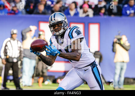 Le Meadowlands, NJ, USA. Dec 21, 2015. NJ, Panthers receveur Ted Ginn # 19 captures une passe dans un match de la NFL contre les Giants de New York le 21 décembre 2015, au stade Metlife à Meadowlands, NJ. Les Panthère défait les géants 38-35. Margaret Bowles/CSM/Alamy Live News Banque D'Images