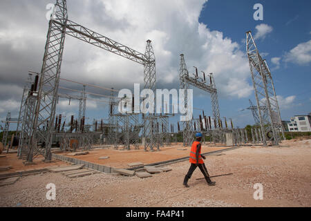 La station-service à Mtoni Zanzibar, Tanzanie, Afrique de l'Est. Banque D'Images