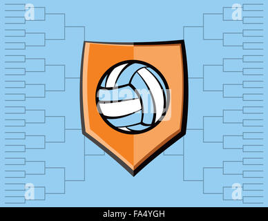 Un tournoi de volley-ball emblème avec le support. Banque D'Images