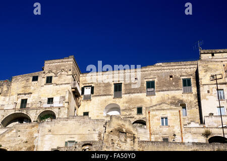 Sasso Barisano, Matera, Basilicate, Italie Banque D'Images