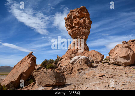 Pinnacle rock érodé, valle de las Rocas, Rocky Valley, uyuni, altiplano, border triangle, Bolivie, Argentine, Chili Banque D'Images