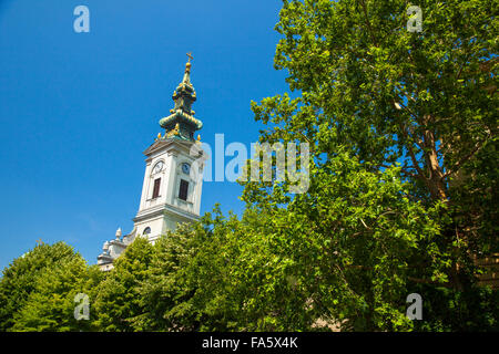 Tour de la cathédrale orthodoxe (Saborna crkva) à Belgrade, Serbie Banque D'Images