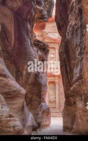 Le Conseil du Trésor comme vu de la SIG, Petra, Jordanie Banque D'Images