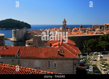 Les toits en terre cuite, d'été de Dubrovnik, Dubrovnik-Neretva County, Dalmatie, côte Adriatique, Croatie, Balkans, Europe,