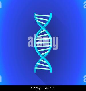 Télévision couleur cyan vecteur ADN design signe spirale illustration isolé sur fond bleu long shadow Illustration de Vecteur