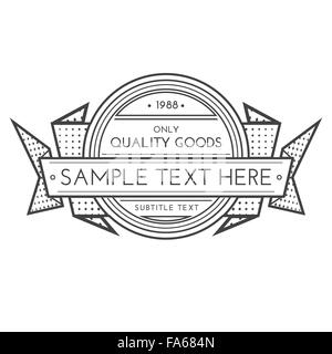 Vector retro contour pointillé monochrome rubans gradients modèle de page d'illustration contour noir isolé sur fond blanc Illustration de Vecteur