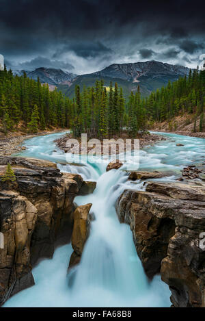 Les chutes Sunwapta, Jasper National Park, Alberta, Canada Banque D'Images