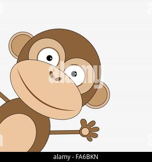 Vector illustration of cute cartoon monkey pour votre conception Illustration de Vecteur