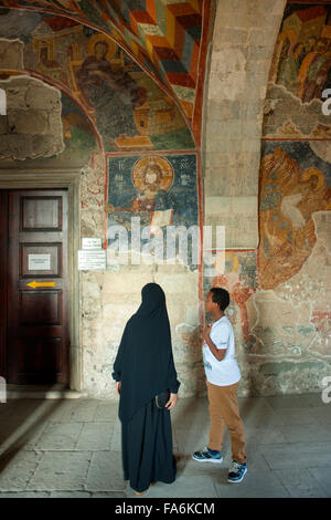 Türkei, östliche Schwarzmeeküste, Trabzon, le musée Hagia Sophia, Fresken in der Westvorhalle Banque D'Images