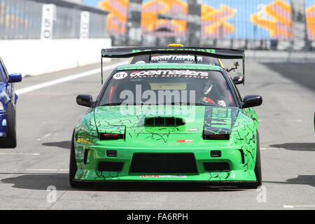 ISTANBUL, TURQUIE - 03 octobre, 2015 : les voitures de dérive à Istanbul Park lors du Championnat du Monde FIA Rallycross. Banque D'Images