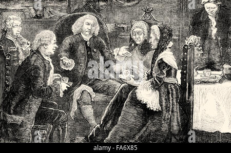 Un plateau de travail à l'écrivain et lexicographe anglais Samuel Johnson, 1709-1784, Londres, 18e siècle Banque D'Images