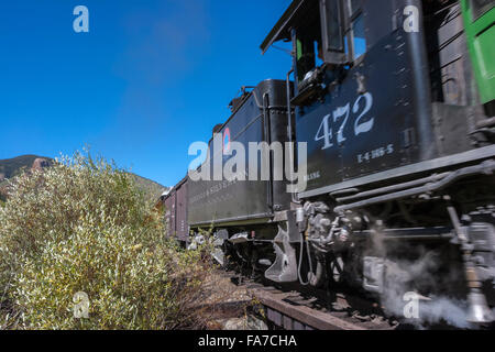 Durango and Silverton Narrow guage train à vapeur, Rocky Mountains, Colorado, USA Banque D'Images