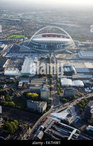 Le stade de Wembley, Londres. Vue aérienne du stade et de ses environs. Banque D'Images