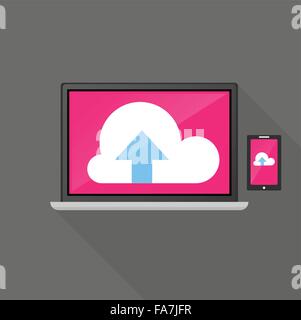 L'icône ordinateur concept cloud de données Illustration de Vecteur