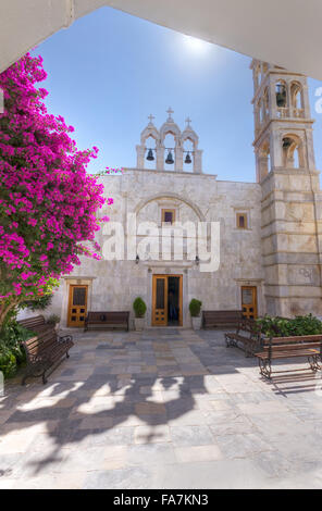 La Grèce, Îles Cyclades, l'île de Mykonos, le village d'Ano Mera, Monastère Tourliani Banque D'Images