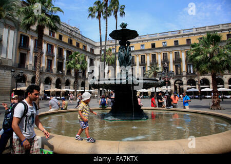 Placa Reial, Barri Gotic, Barcelone, Espagne, Europe Banque D'Images