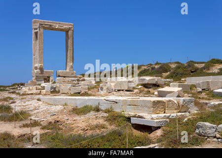 La Grèce, îles des Cyclades, Naxos, Temple d'Apollon Banque D'Images