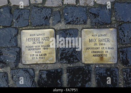 Mémoriaux dédiés aux juifs déportés et assassinés à Berlin, Allemagne. Banque D'Images