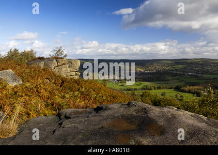 Vue de Stanton Moor Edge à Darley Dale dans le Derbyshire Peak blanc Banque D'Images