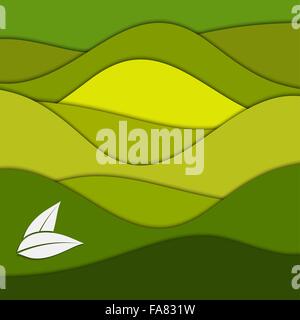 Plantation de thé. Abstract green paper background pour votre conception Illustration de Vecteur