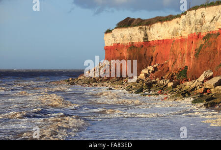 Cliffs à Hunstanton sur la côte de Norfolk. Banque D'Images