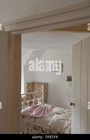 Chambre à coucher à la maison natale de Hardy, Dorset. L'écrivain Thomas Hardy est né à ce gîte en 1840. Banque D'Images