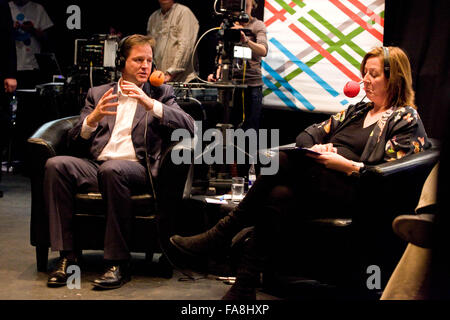 Nick Clegg BBC Radio 5 Live Oktoberfest à Sheffield Vendredi 12/10/12 Banque D'Images