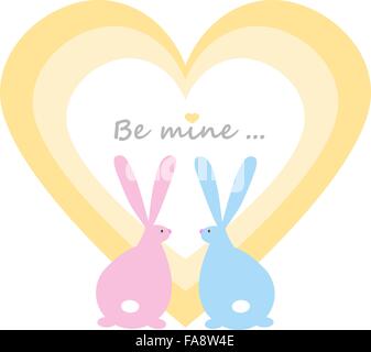 Carte vintage avec des Lapins Illustration de Vecteur