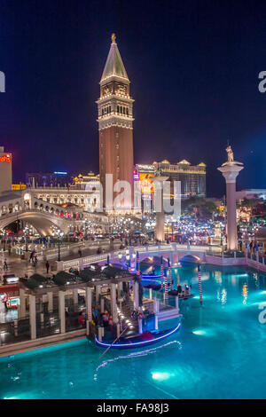 L'hôtel vénitien et réplique d'un grand canal à Las Vegas Banque D'Images