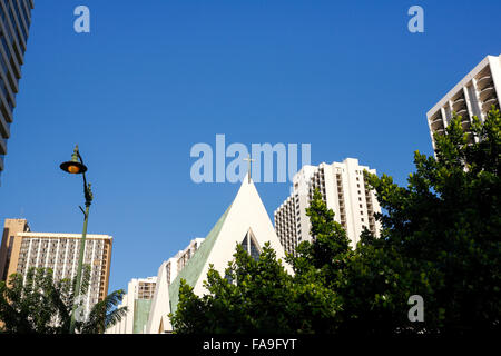 Saint Augustin par la mer Eglise Catholique, Waikiki, Oahu, Hawaii. Banque D'Images