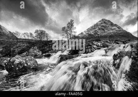 Buachaille Etive à hiver 2016 Mòr à Glencoe, en Écosse, Royaume-Uni Banque D'Images