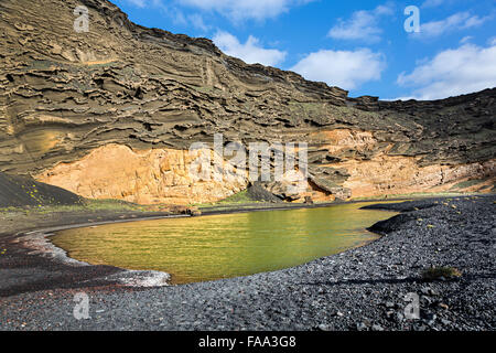 El Golfo vert d'eau, Lanzarote, îles Canaries, Espagne Banque D'Images