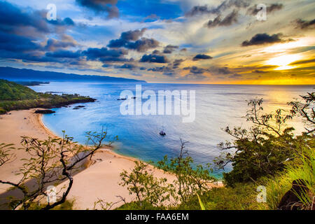 Belles couleurs d'Hawaii golden hour Banque D'Images