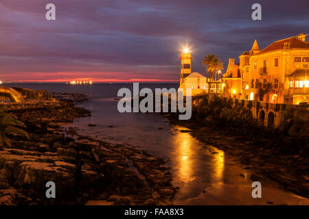 Le phare de Santa Marta à Cascais Banque D'Images