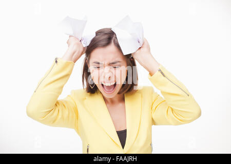 Photo d'une femme d'affaires dans le stress Banque D'Images