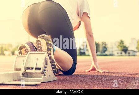 Sprinter prêt à démarrer. Banque D'Images