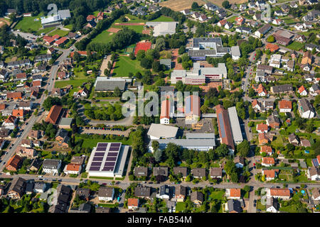 Vue aérienne, l'école Centre North, Bünde, à l'Est de la Westphalie, Rhénanie-Palatinat, Allemagne, Europe, vue aérienne, les oiseaux-lunettes de vue, Banque D'Images