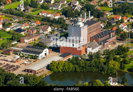 Vue aérienne, Kraftwerk EON Westfalen Weser l'Énergie, EON, Minden, à l'Est de la Westphalie, Rhénanie-Palatinat, Banque D'Images