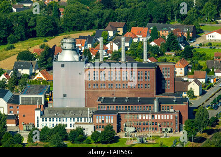 Vue aérienne, Kraftwerk EON Westfalen Weser l'Énergie, EON, Minden, à l'Est de la Westphalie, Rhénanie-Palatinat, Banque D'Images