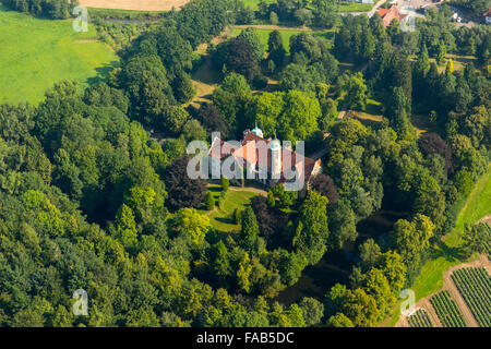 Vue aérienne, château à douves Ulenburg, Löhne, à l'Est de la Westphalie, Rhénanie-Palatinat, Allemagne, Europe, vue aérienne, Banque D'Images