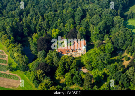 Vue aérienne, château à douves Ulenburg, Löhne, à l'Est de la Westphalie, Rhénanie-Palatinat, Allemagne, Europe, vue aérienne, Banque D'Images