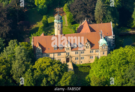 Vue aérienne, château à douves Ulenburg, Löhne, à l'Est de la Westphalie, Rhénanie-Palatinat, Allemagne, Europe, vue aérienne, Banque D'Images