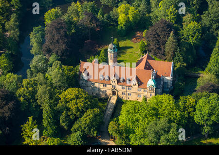 Vue aérienne, château à douves Ulenburg, Löhne, à l'Est de la Westphalie, Rhénanie-Palatinat, Allemagne, Europe, vue aérienne, Banque D'Images