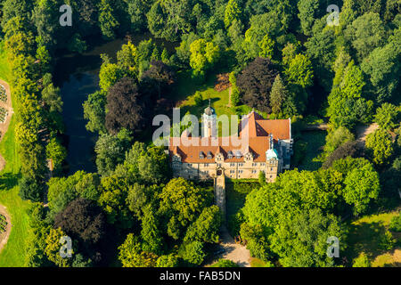 Vue aérienne, château à douves Ulenburg, Löhne, à l'Est de la Westphalie, Rhénanie-Palatinat, Allemagne, Europe, vue aérienne, Banque D'Images