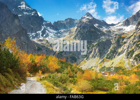 Automne dans la vallée de Kiezmarska, montagnes Tatra, Slovaquie Banque D'Images